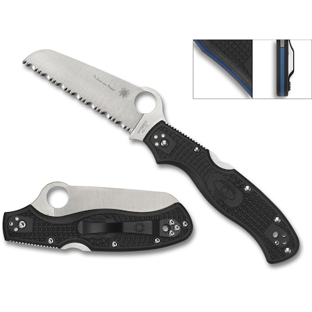 Spyderco Spyderco Reveal 8 Rescue 3 Tunnel To Towers Foundation, Lightweight Blk, 93Mm/Flat Ground Serra SPY-C14FSBKBL3